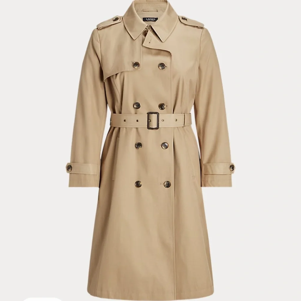 Ralph Lauren Women’s Curve Double Breasted Cotton Blend Trench Coat - Size 3X - Picture 5 of 9